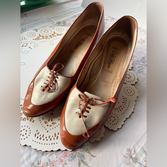 Cole Haan Shoes - Cole Haan Brown and Cream Leather Spectator Oxford Pumps Size 9.5 /Made in Italy